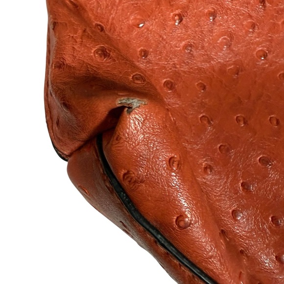 Bueno Orange Laptop Bag Faux Ostrich - Picture 3 of 12